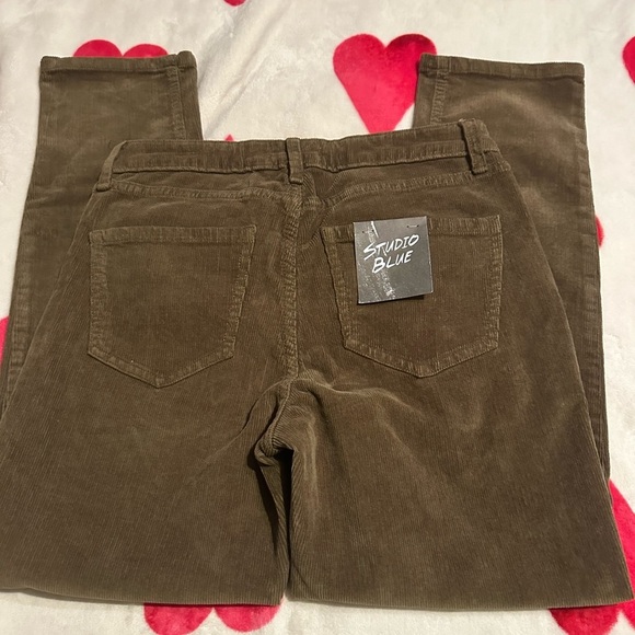 NWT Studio blue Kelly Skinny Corduroy Jeans Olive - Picture 4 of 11